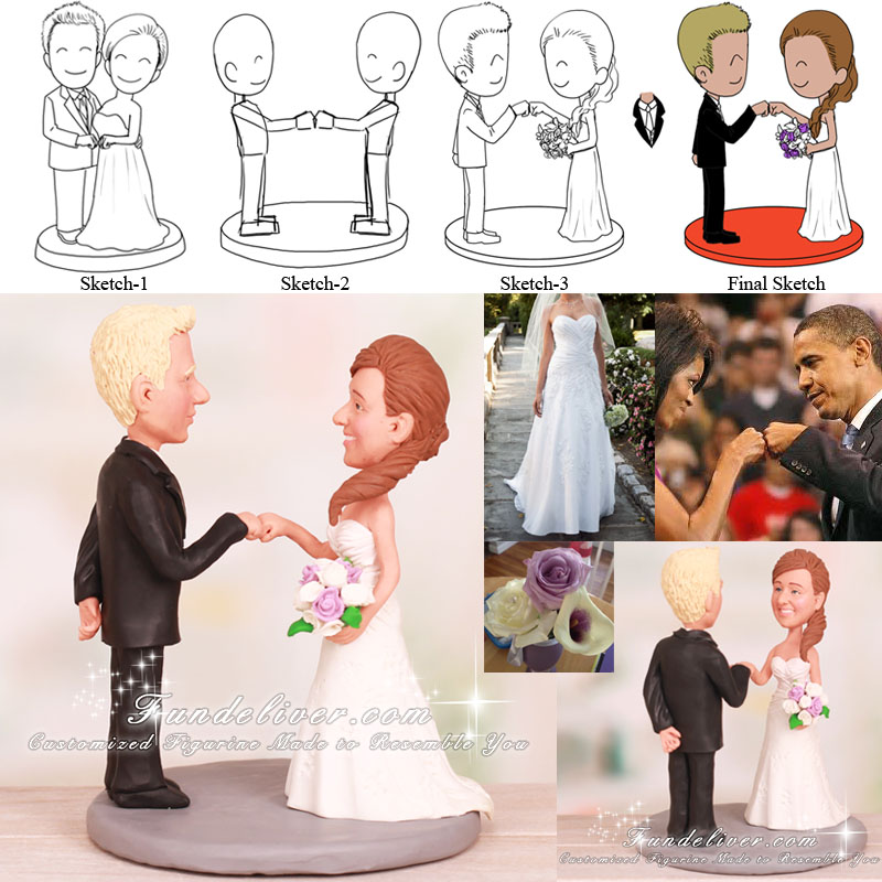 Fist Bump Wedding Cake Toppers